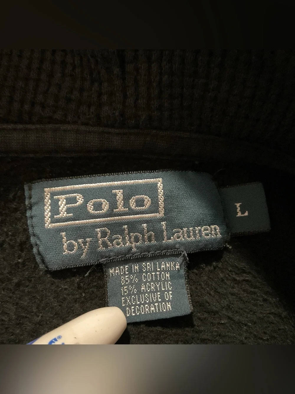 Polo By Ralph Lauren Martini Polo Bear Black Hoodie Vintage Mens Size Large